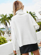 Load image into Gallery viewer, Sheer Trend - Casual Loose Solid Color High-Neck Long Sleeves Knitwear