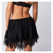 Load image into Gallery viewer, Sheer Trend - High Waist Lace Mini Skirt With Irregular Hem In Solid Color