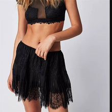 Load image into Gallery viewer, Sheer Trend - High Waist Lace Mini Skirt With Irregular Hem In Solid Color