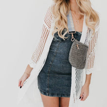 Load image into Gallery viewer, Pretty Simple - Coastal Views Crochet Tie Kimono