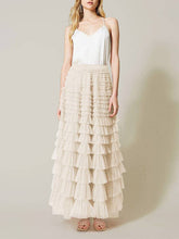 Load image into Gallery viewer, Sheer Trend - A-Line High Waisted Solid Color Tulle Skirts Bottoms