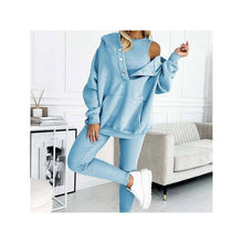 Load image into Gallery viewer, Sheer Trend - 3-Piece Set- Leisure Hoodie, Thick Ribbed Vest, And Pants