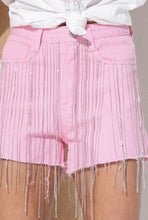 Load image into Gallery viewer, Pink Cowgirl Rhinestone Fringe Short - Blue B