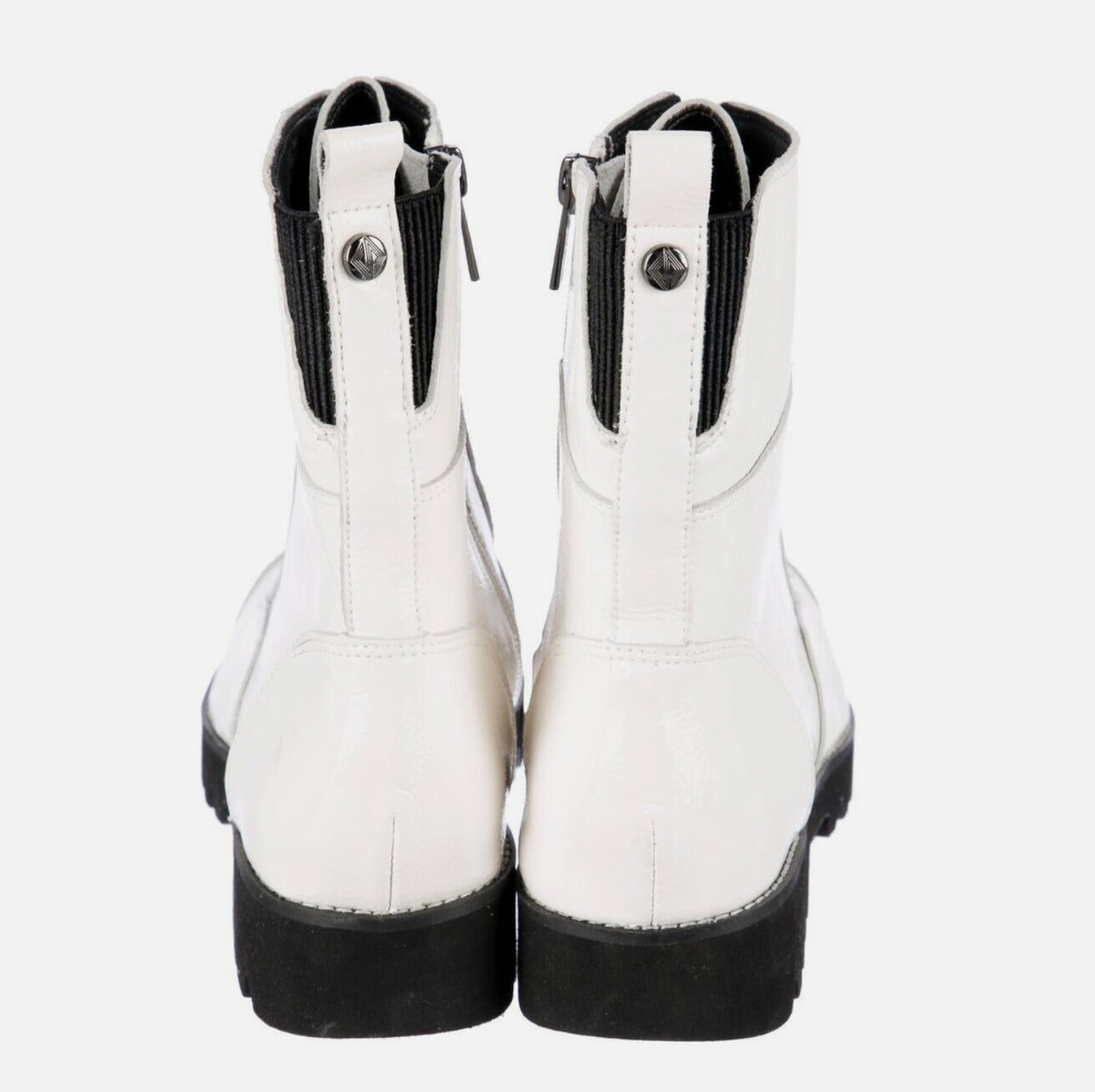 White Easeci Combat Boot - David Pliner – Detailz Boutique display picture 1
