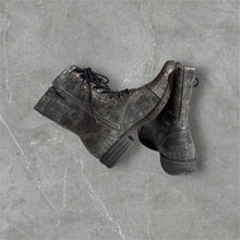 Load image into Gallery viewer, Grey Animal Print Combat Boot - Very Volatile