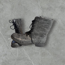 Load image into Gallery viewer, Grey Animal Print Combat Boot - Very Volatile