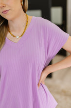 Load image into Gallery viewer, Top Shelf Basic V-Neck Ribbed Tee in Lavender