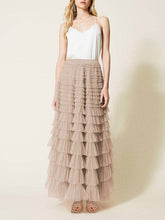 Load image into Gallery viewer, Sheer Trend - A-Line High Waisted Solid Color Tulle Skirts Bottoms