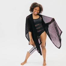 Load image into Gallery viewer, Pretty Simple - Coastal Views Crochet Tie Kimono