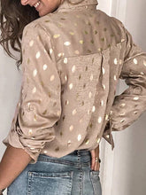 Load image into Gallery viewer, Sheer Trend - Long Sleeves Loose Bronzing Buttoned Lapel Blouses&Shirts Tops