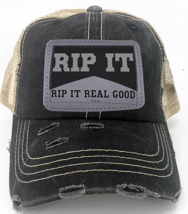Rip It Rip It Real Good - Leather Patch Western Trucker Hats