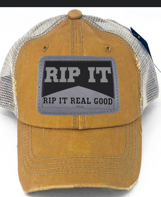 Rip It Rip It Real Good - Leather Patch Western Trucker Hats