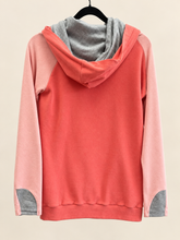 Load image into Gallery viewer, Coral Color Block Double Hoodie - Ampersand Avenue