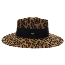 Load image into Gallery viewer, Leopard Vegan Fabric C.C Boater Hat - CC Beanie