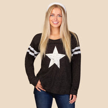 Load image into Gallery viewer, Lucky Star Black Top - style 10963