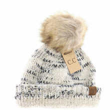 Load image into Gallery viewer, Buffalo Check Mixed Print Fur Pom - CC Beanie