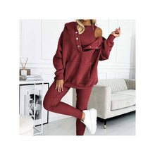 Load image into Gallery viewer, Sheer Trend - 3-Piece Set- Leisure Hoodie, Thick Ribbed Vest, And Pants