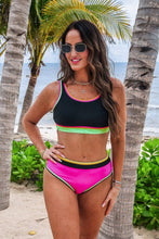 Load image into Gallery viewer, Jess Lea - Set For Vacay Two Piece Swimsuit- Black/Neon
