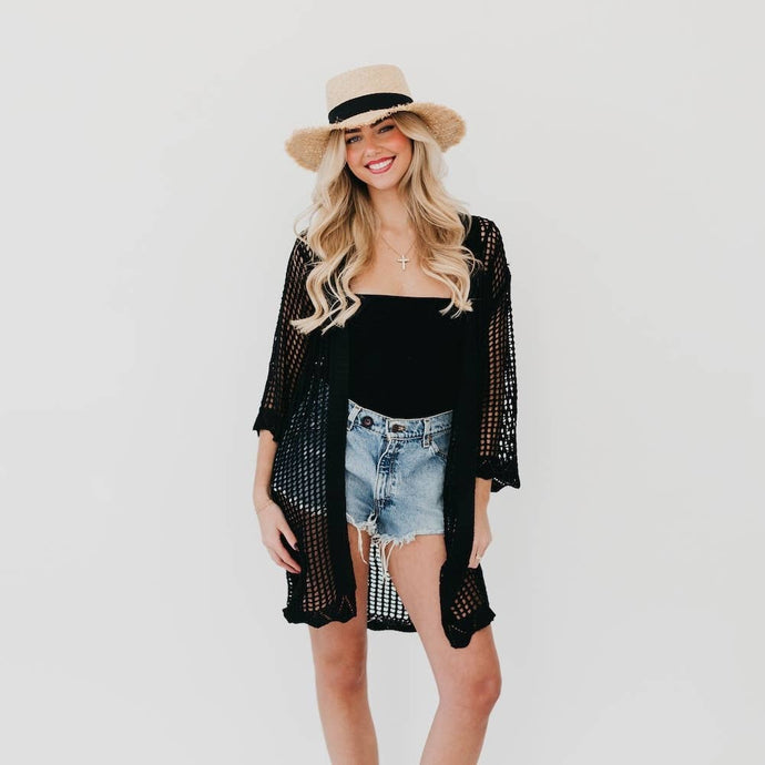 Pretty Simple - Coastal Views Crochet Tie Kimono