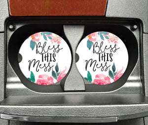 Bless this Mess Car Coasters - Mugsby