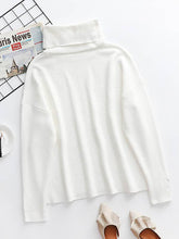 Load image into Gallery viewer, Sheer Trend - Casual Loose Solid Color High-Neck Long Sleeves Knitwear