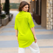 Load image into Gallery viewer, Buttoned Up Lime Top - style 30001 view 3