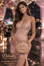 Load image into Gallery viewer, Ramla Crystal Evening Purse - Peach