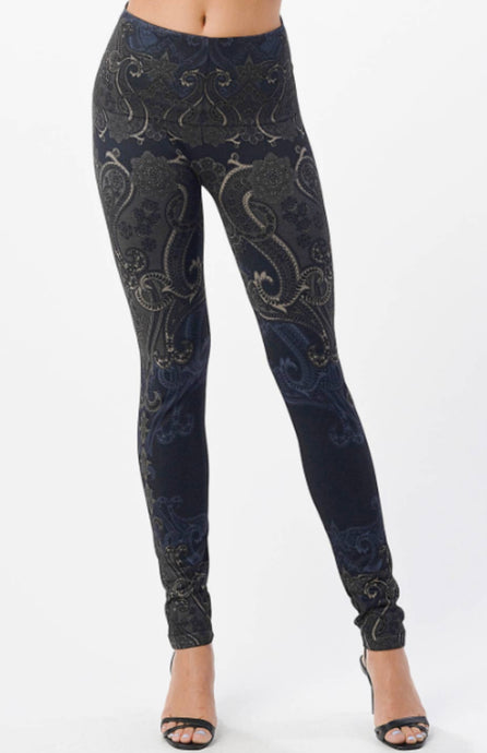 Border Print Legging - Plus - M Rena