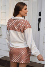 Load image into Gallery viewer, Jess Lea - Mia Printed Pullover- Mocha Mousse Polka Dot