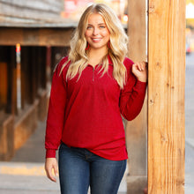 Load image into Gallery viewer, Sparkle On Red Pullover - style 40069