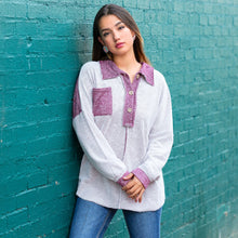 Load image into Gallery viewer, Knit Picky Burgundy Top - style 40075