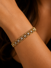 Load image into Gallery viewer, Gold / Rhinestone Watch Band Bracelet -Chansuttpearls