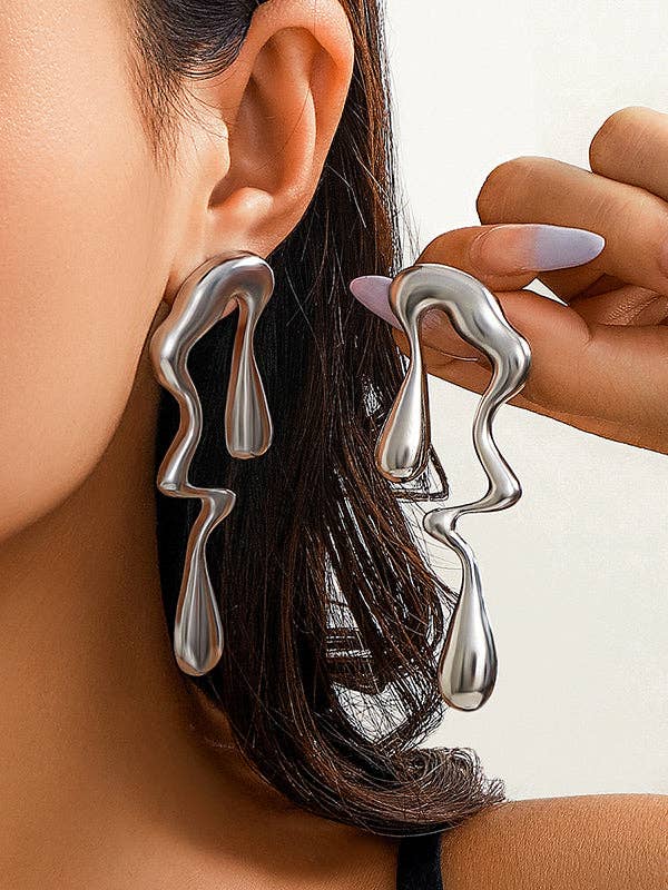 Sheer Trend - Geometric Solid Color Drop Earrings