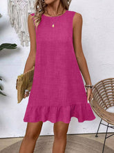 Load image into Gallery viewer, Lily Clothing - Casual tank solid color dress with lace ruffles