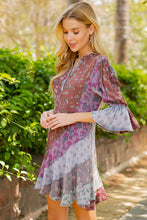 Load image into Gallery viewer, Boho Patchwork Overdyed Babydoll Dress - Young Threads