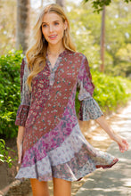 Load image into Gallery viewer, Boho Patchwork Overdyed Babydoll Dress - Young Threads