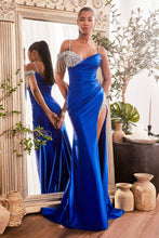 Load image into Gallery viewer, Ladivine by Cinderella Divine - BEADED OFF THE SHOULDER SATIN DRESS