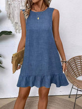 Load image into Gallery viewer, Lily Clothing - Casual tank solid color dress with lace ruffles