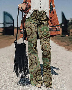 Tourtiwi - Women's 3D Printed Wide Leg Casual Trousers Flared Pants: 5 / L