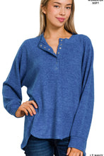 Load image into Gallery viewer, Melange Henley -4 Colors  Zenana