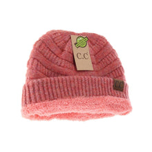 Load image into Gallery viewer, Fuzzy Lined Mixed Soft Yarn  CC Beanie