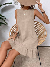 Load image into Gallery viewer, Lily Clothing - Casual tank solid color dress with lace ruffles