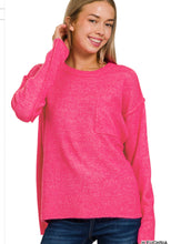 Load image into Gallery viewer, Melange Hacci Sweater with Pocket - 2 Colors - Zenana