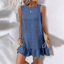 Load image into Gallery viewer, Lily Clothing - Casual tank solid color dress with lace ruffles