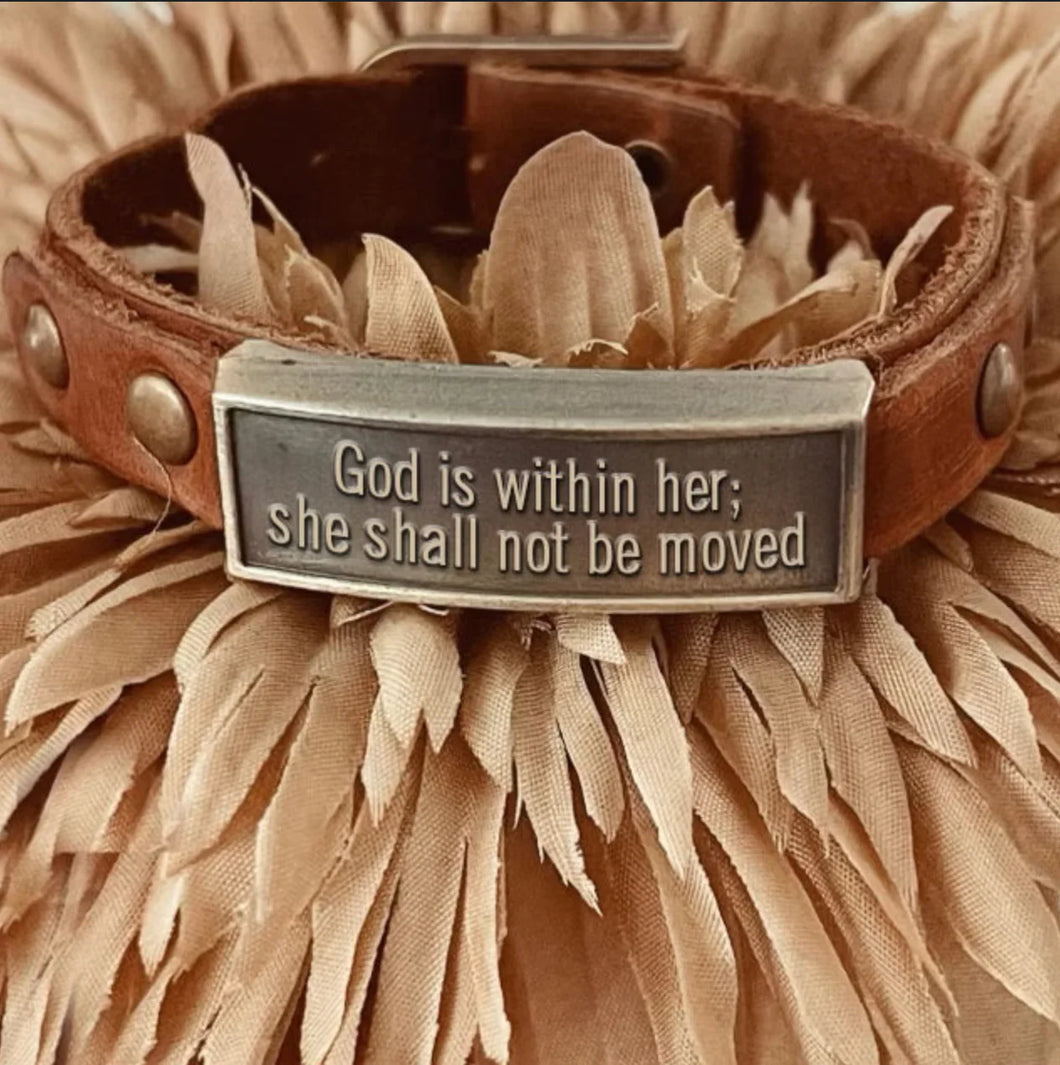 God Within Her Leather Wristlet - Kingdom Girl