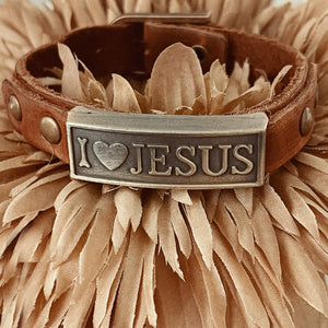I Heart Jesus Leather Wristlet - Kingdom Girl