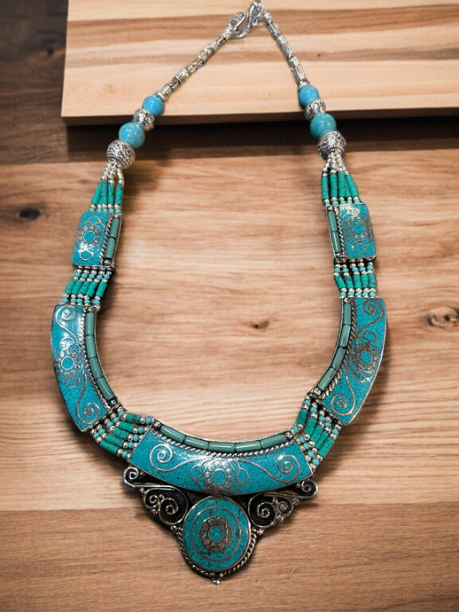 Antique Turquoise Necklace - Tibetan
