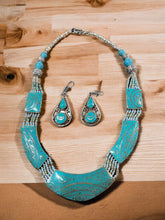 Load image into Gallery viewer, Turquoise Wave Necklace - Tibetan
