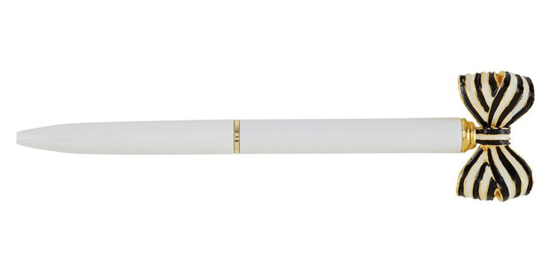 White Bow Topped Pen