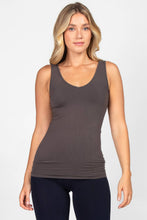 Load image into Gallery viewer, Reversible V-Scoop Neck Tank Top. New Colors!: Regular Size / Black